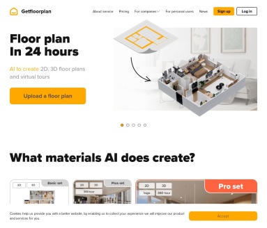 Getfloorplan：AI驱动房产视觉材料生成平台