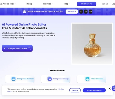 Pokecut：AI驱动的在线照片编辑器，提升照片质量的神器