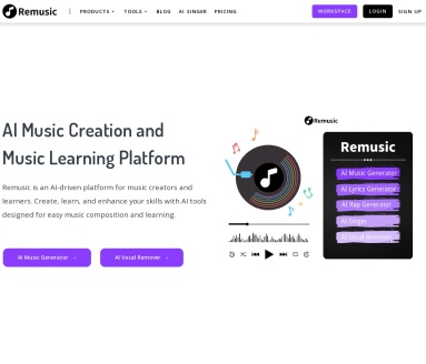 Remusic：AI音乐创作平台，13种功能助你轻松创作