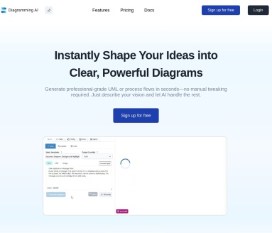 Diagramming AI：利用人工智能设计UML和工作流程图的在线平台