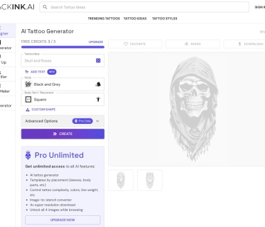 BlackInk AI纹身生成器:快速设计个性化纹身
