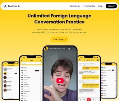 Teacher AI：个性化AI语言学习平台，24/7全天候可用