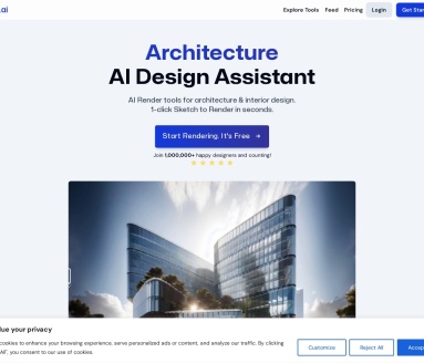 Architecture AI Render(mnml.ai)：AI驱动的高效建筑渲染工具