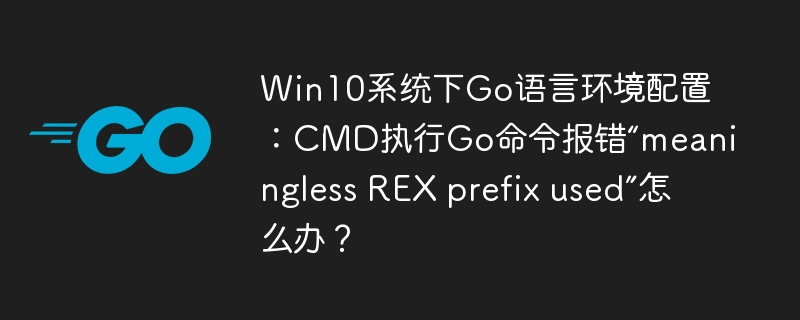 Win10下Go环境配置：解决CMD执行Go命令报错“meaninglessREXprefixused”