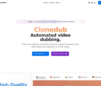 CloneDub：专业在线视频配音平台，快速下载SRT、音频和视频