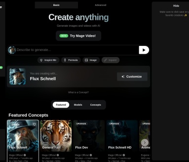 Mage.Space：基于Web的AI艺术生成器，快速转文本为图像