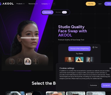 Akool-Face Swap：AI换脸工具，图像视频处理新体验