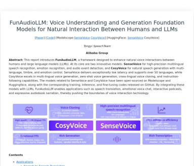 FunAudioLLM：阿里巴巴通义语音团队的创新语音交互框架