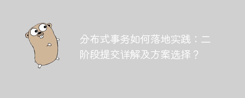 分布式事务实战：二阶段提交详解与方案