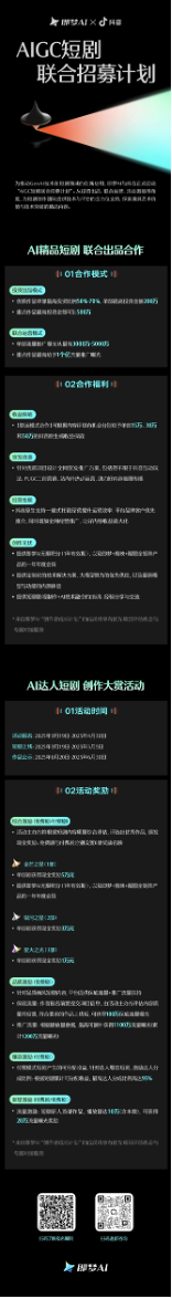 即梦AI携手抖音，AIGC短剧征集开启现金流量双丰收