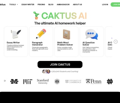 Caktus：学生论文写作和专业工作申请的AI助手