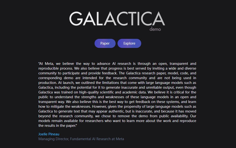 Galactica：探索宇宙的智能界面
