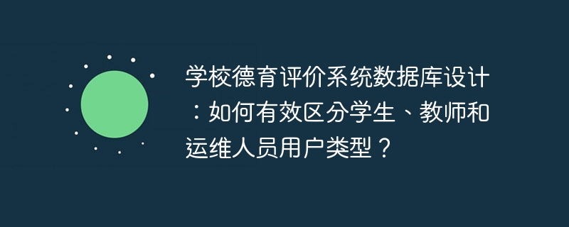 学校德育评价系统数据库设计:如何有效区分学生、教师和运维人员用户类型?