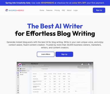 WordHero：AI驱动的一键生成博客文章和社交媒体内容