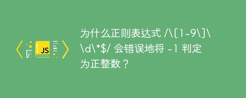 正则表达式/\[1-9\]\d*$/用于匹配正整数，但错误写法/\\\\\[1-9\\\\\]\d*$/导致-1被误判。正确表达式应为/^\[1-9\]\d*$/，确保只匹配正整数。