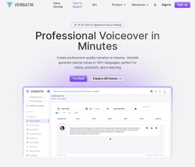 Verbatik：AI驱动的文本到语音和声音克隆平台