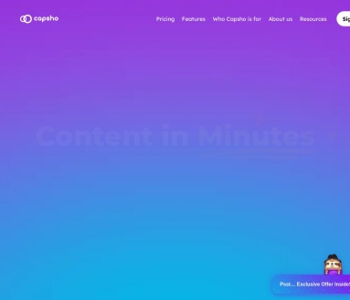 Capsho:AI驱动的内容营销工具,提升播客和视频博主的营销效率