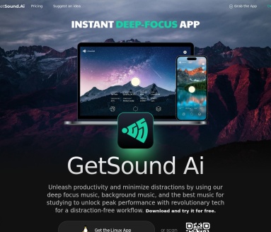 GetSound：革命性音景应用，提升专注力和生产力