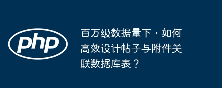 百万级数据设计帖子与附件关联表的绝技