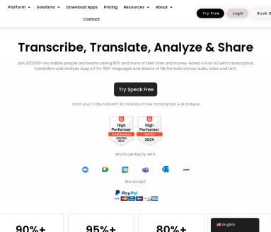 Speakai：无需代码快速转化语言数据，提升竞争力