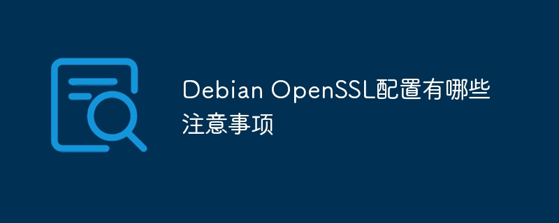 DebianOpenSSL配置技巧与注意事项