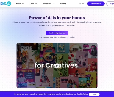 Designs.ai：AI赋能的快速设计平台，创建标志、视频、横幅等