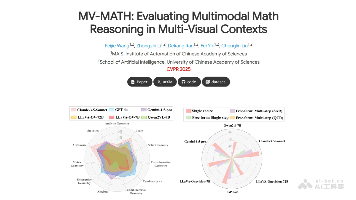 MV-MATH— 中科院推出的基准数据集，评估模型处理多视觉信息的数学推理能力