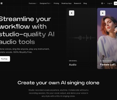 Kits AI：高质量AI音乐工具，艺术家授权的声音生成