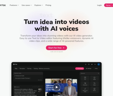 Fliki.ai：AI视频生成器，文本转视频新体验