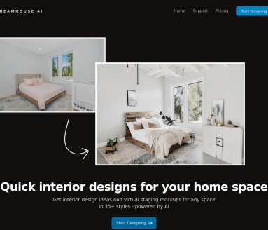 Dreamhouse AI：AI驱动室内设计与虚拟布景工具