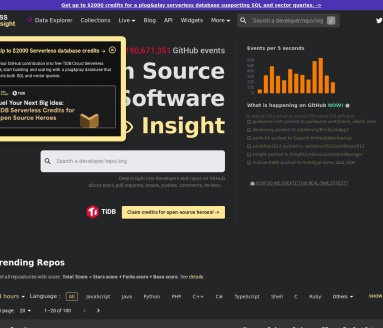 OSS Insight Data Explorer:GPT支持的GitHub数据查询工具