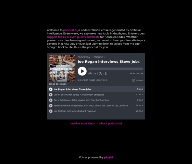 Podcast.ai：AI生成播客平台，探索新主题与听众互动
