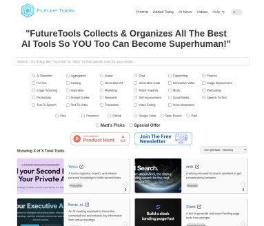FutureTools未来工具:汇聚顶级AI工具,让你成为超人