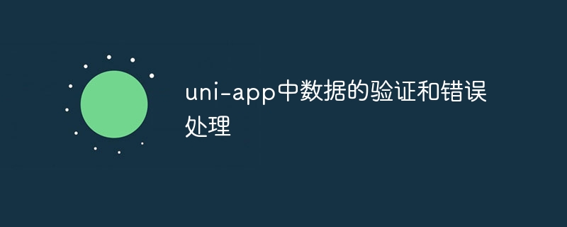 uni-app中数据的验证和错误处理