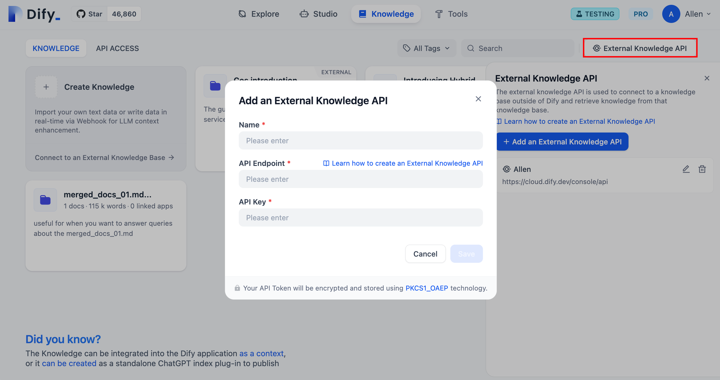 Dify 连接外部知识库教程