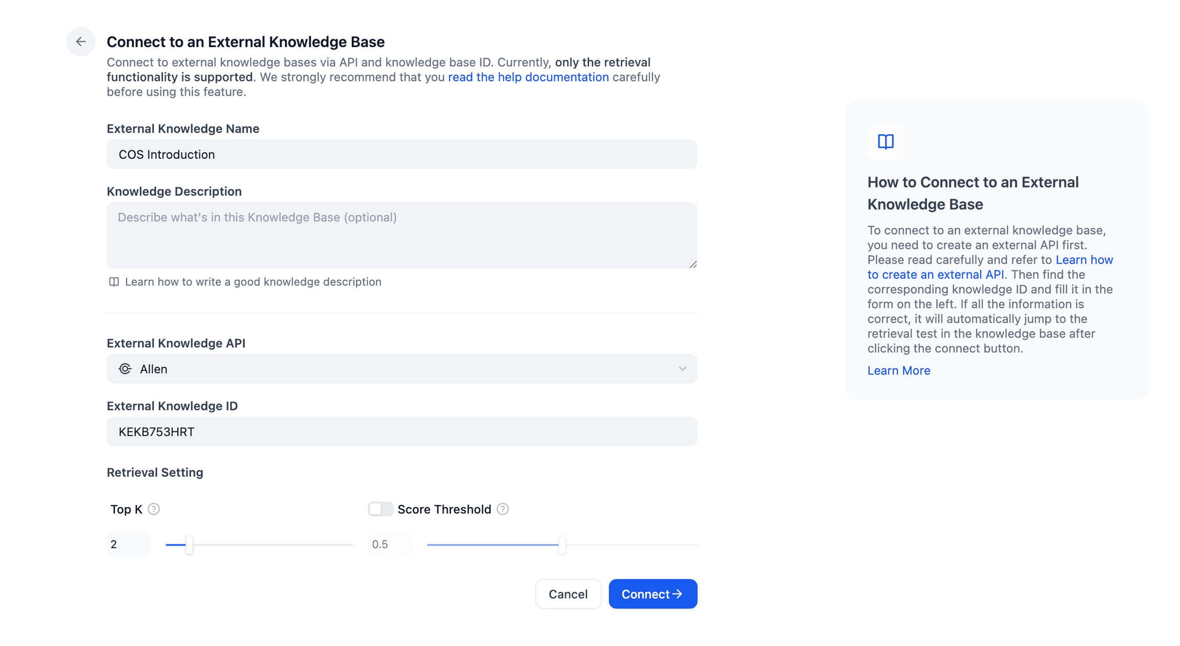 Dify 连接外部知识库教程