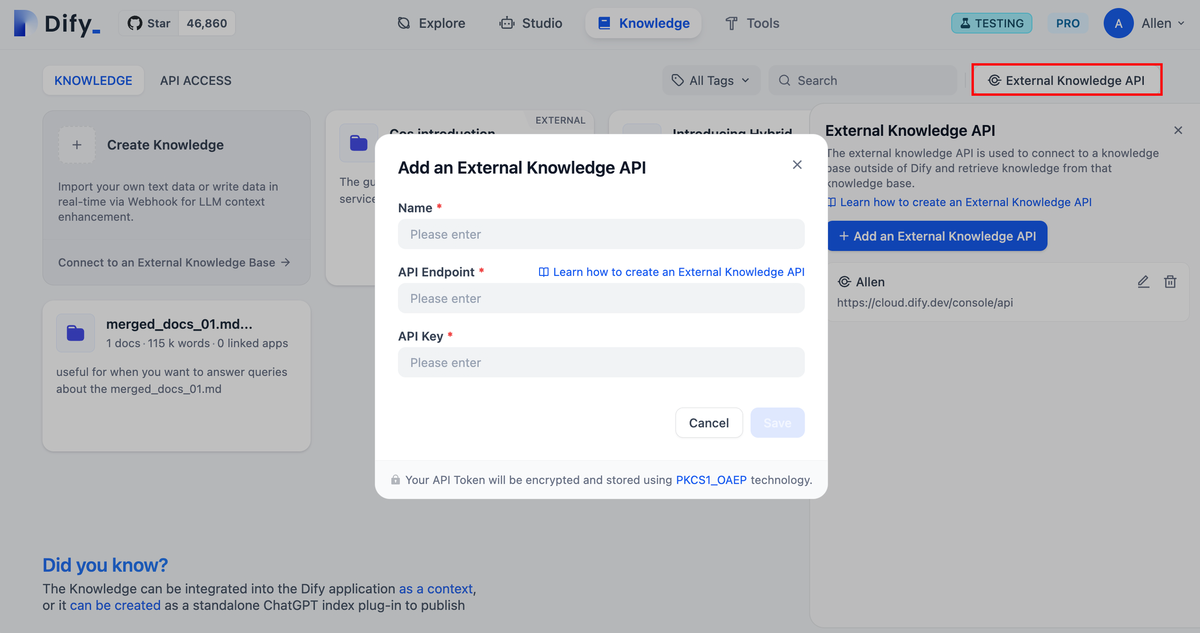 Dify 连接外部知识库教程