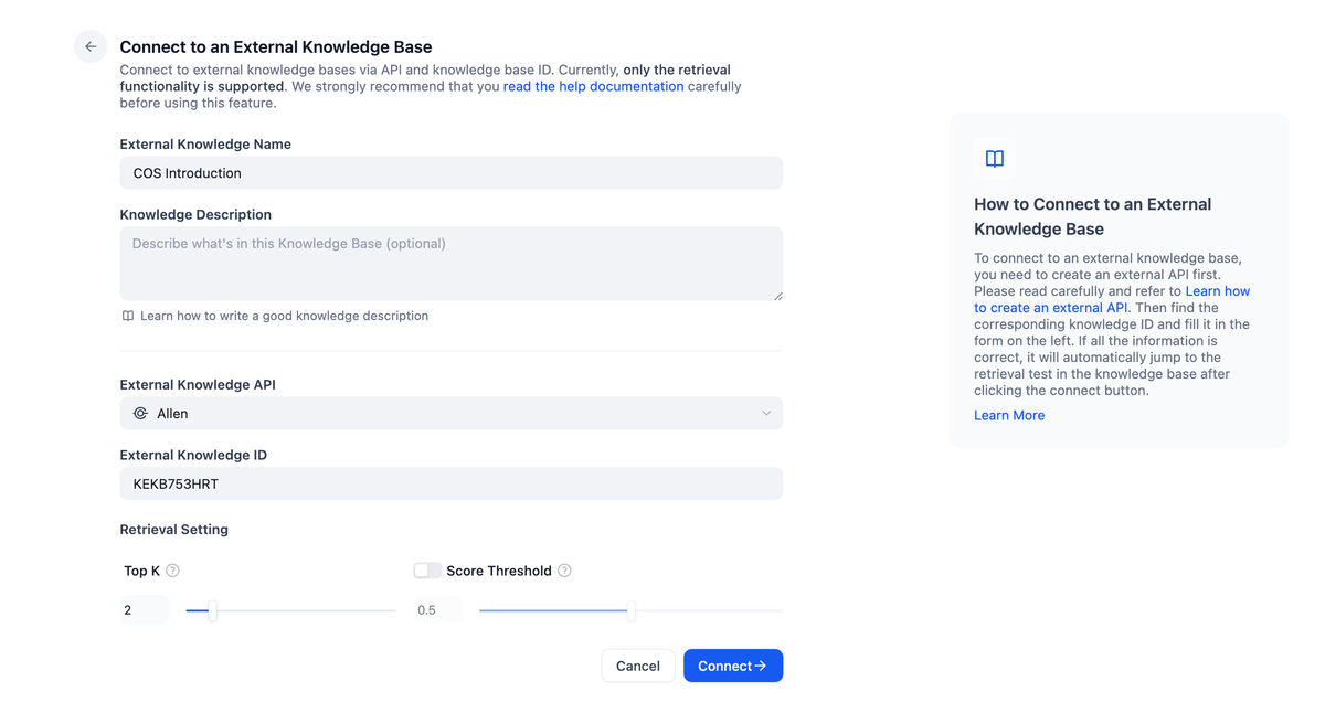 Dify 连接外部知识库教程