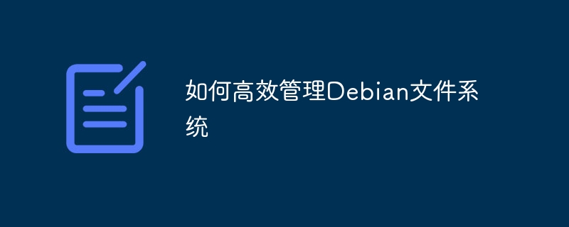 Debian文件系统高效管理技巧