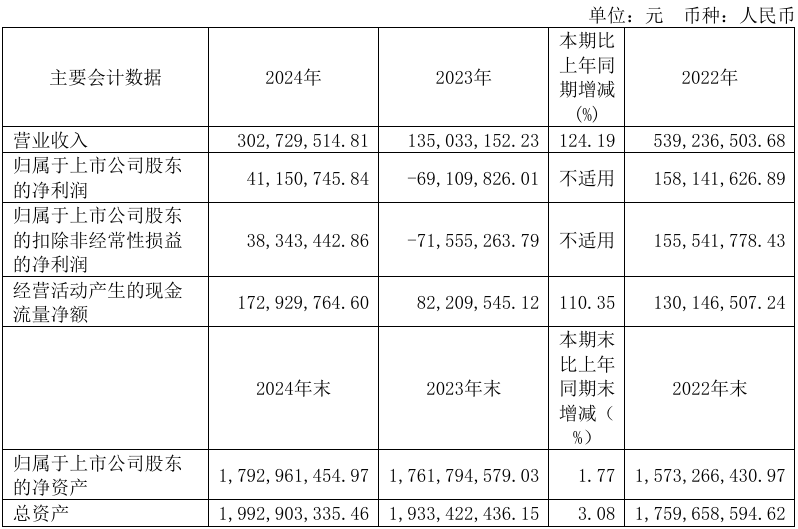 神工股份2024年营收同比增长124.19%,净利润同比扭亏为盈
