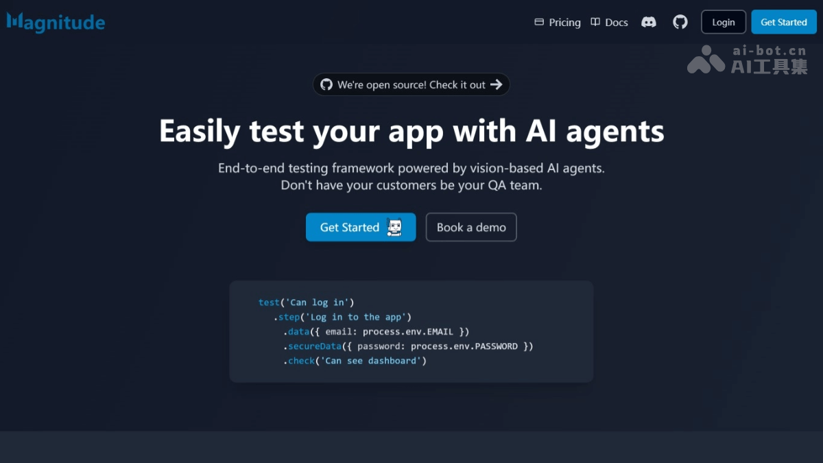 Magnitude— 开源 AI Agent 驱动的端到端测试框架