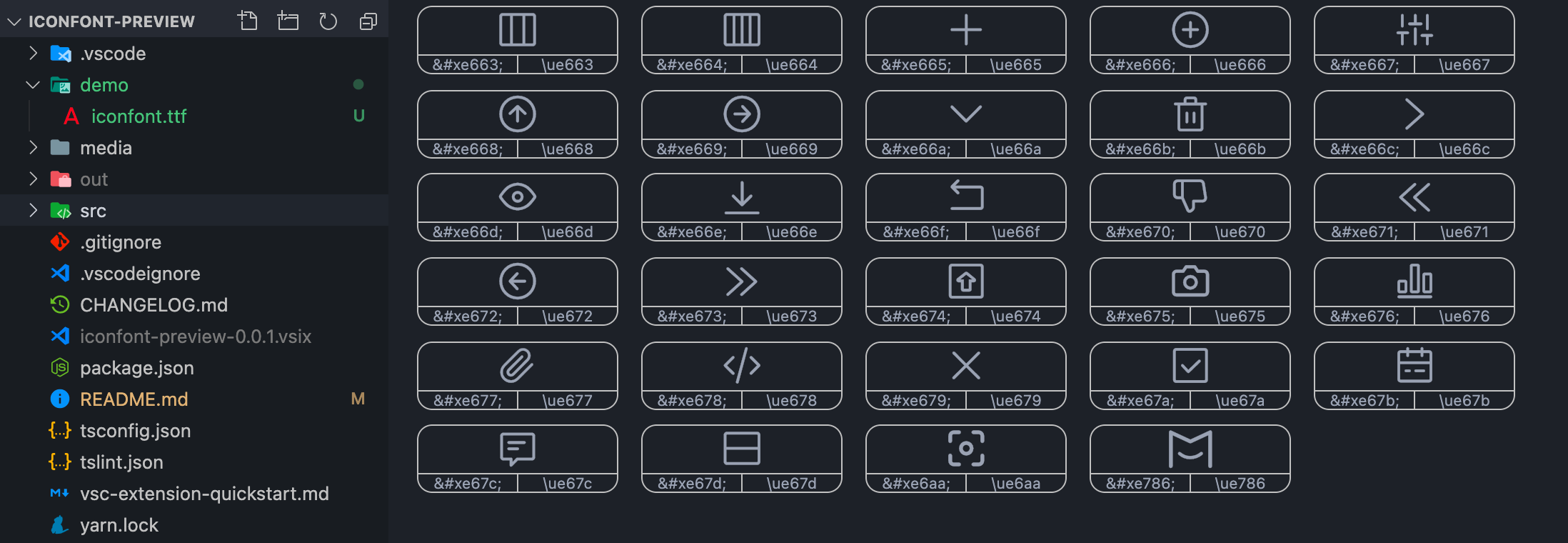 iconfont-preview预览效果