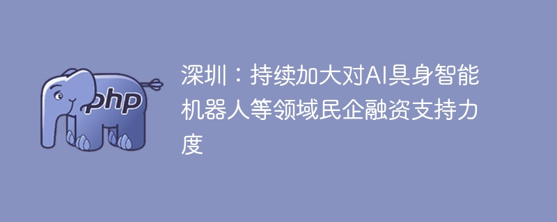 深圳力挺AI具身智能机器人，民企融资获大力支持