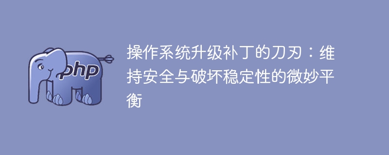 操作系统升级补丁的刀刃:维持安全与破坏稳定性的微妙平衡