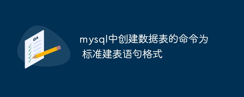 MySQL中创建数据表的标准建表语句示例