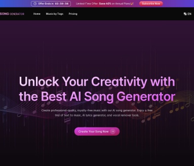 SongGenerator.io:零门槛AI音乐生成器,快速创作高质量音乐