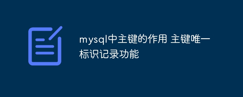 MySQL主键作用：唯一标识数据行