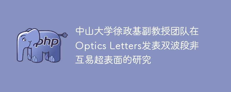 中山大学徐政基副教授团队在Optics Letters发表双波段非互易超表面的研究