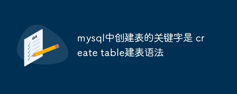 mysql中创建表的关键字是 create table建表语法