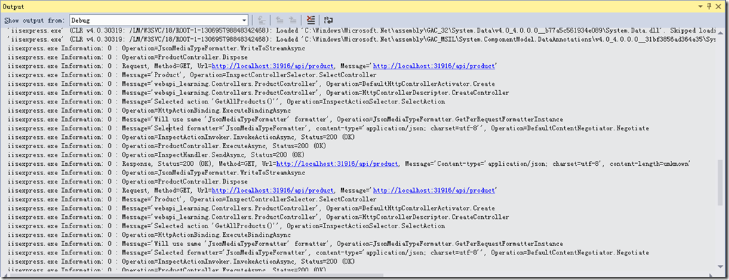 ASP.NET WEB API 调试